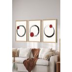 Artavessa 3 Parça Ahşap Çerçeve Görünümlü Mdf Poster Tablo Seti - Set 57