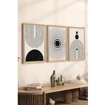 Artavessa 3 Parça Ahşap Çerçeve Görünümlü Mdf Poster Tablo Seti - Set 6