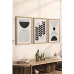 Artavessa 3 Parça Ahşap Çerçeve Görünümlü Mdf Poster Tablo Seti - Set 74