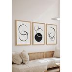 Artavessa 3 Parça Ahşap Çerçeve Görünümlü MDF Poster Tablo Seti - Set 79, 33 x 48