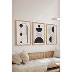 Artavessa 3 Parça Ahşap Çerçeve Görünümlü MDF Poster Tablo Seti - Set 83, 33 x 48