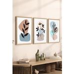 Artavessa 3 Parça Ahşap Çerçeve Görünümlü Mdf Poster Tablo Seti - Set 97