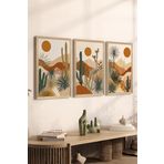 Artavessa 3 Parça Ahşap Çerçeve Görünümlü Mdf Tablo Seti ERSYCRVSZ3SET10, 33 x 48