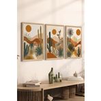 Artavessa 3 Parça Ahşap Çerçeve Görünümlü Mdf Tablo Seti - Ersycrvsz3Set10