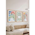 Artavessa 3 Parça Ahşap Çerçeve Görünümlü Mdf Tablo Seti - Ersycrvsz3Set15