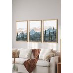 Artavessa 3 Parça Ahşap Çerçeve Görünümlü Mdf Tablo Seti ERSYCRVSZ3SET17, 33 x 48