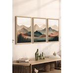 Artavessa 3 Parça Ahşap Çerçeve Görünümlü Mdf Tablo Seti - Ersycrvsz3Set18