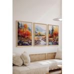 Artavessa 3 Parça Ahşap Çerçeve Görünümlü Mdf Tablo Seti - Ersycrvsz3Set19