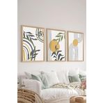 Artavessa 3 Parça Ahşap Çerçeve Görünümlü Mdf Tablo Seti ERSYCRVSZ3SET20, 33 x 48