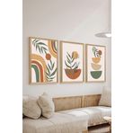 Artavessa 3 Parça Ahşap Çerçeve Görünümlü Mdf Tablo Seti - Ersycrvsz3Set23