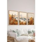 Artavessa 3 Parça Ahşap Çerçeve Görünümlü Mdf Tablo Seti - Ersycrvsz3Set4