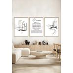 Artavessa 3 Parça Çerçeve Görünümlü Mdf Tablo Seti - 33 x 48 - Karışık