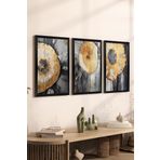 Artavessa 3 Parça Siyah Çerçeve Görünümlü Mdf Poster Tablo Seti - Set 10