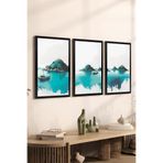 Artavessa 3 Parça Siyah Çerçeve Görünümlü MDF Poster Tablo Seti Set 18, 33 x 48