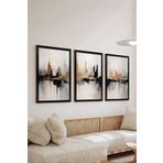 Artavessa 3 Parça Siyah Çerçeve Görünümlü MDF Poster Tablo Seti Set 19, 15 x 20
