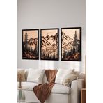 Artavessa 3 Parça Siyah Çerçeve Görünümlü Mdf Poster Tablo Seti - Set 1