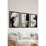 Artavessa 3 Parça Siyah Çerçeve Görünümlü MDF Poster Tablo Seti Set 20, 20 x 30