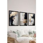 Artavessa 3 Parça Siyah Çerçeve Görünümlü Mdf Poster Tablo Seti - Set 20
