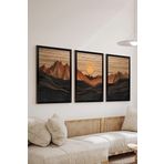 Artavessa 3 Parça Siyah Çerçeve Görünümlü Mdf Poster Tablo Seti - Set 31