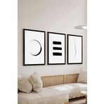 Artavessa 3 Parça Siyah Çerçeve Görünümlü MDF Poster Tablo Seti Set 39, 33 x 48