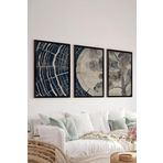 Artavessa 3 Parça Siyah Çerçeve Görünümlü MDF Poster Tablo Seti Set 8, 20 x 30