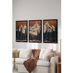Artavessa 3 Parça Siyah Çerçeve Görünümlü MDF Poster Tablo Seti Set 9, 15 x 20