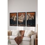 Artavessa 3 Parça Siyah Çerçeve Görünümlü MDF Poster Tablo Seti Set 9, 33 x 48