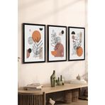 Artavessa 3 Parça Siyah Çerçeve Görünümlü Mdf Tablo Seti - Set 11