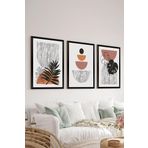 Artavessa 3 Parça Siyah Çerçeve Görünümlü Mdf Tablo Seti - Set 12