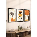 Artavessa 3 Parça Siyah Çerçeve Görünümlü Mdf Tablo Seti - Set 15