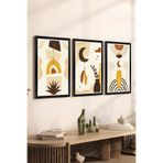 Artavessa 3 Parça Siyah Çerçeve Görünümlü Mdf Tablo Seti Set 17, 20 x 30