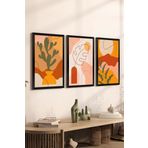 Artavessa 3 Parça Siyah Çerçeve Görünümlü Mdf Tablo Seti - Set 1