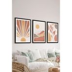 Artavessa 3 Parça Siyah Çerçeve Görünümlü Mdf Tablo Seti Set 2, 33 x 48