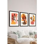 Artavessa 3 Parça Siyah Çerçeve Görünümlü Mdf Tablo Seti - Set 20