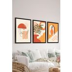 Artavessa 3 Parça Siyah Çerçeve Görünümlü Mdf Tablo Seti - Set 24