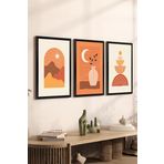 Artavessa 3 Parça Siyah Çerçeve Görünümlü Mdf Tablo Seti Set 25, 33 x 48