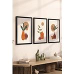 Artavessa 3 Parça Siyah Çerçeve Görünümlü Mdf Tablo Seti - Set 29