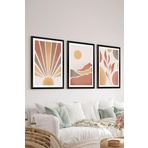 Artavessa 3 Parça Siyah Çerçeve Görünümlü Mdf Tablo Seti - Set 2