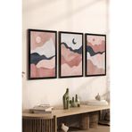Artavessa 3 Parça Siyah Çerçeve Görünümlü Mdf Tablo Seti Set 3, 20 x 30