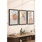 Artavessa 3 Parça Siyah Çerçeve Görünümlü Mdf Tablo Seti Set 31, 33 x 48