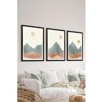 Artavessa 3 Parça Siyah Çerçeve Görünümlü Mdf Tablo Seti Set 4, 20 x 30