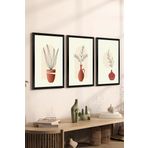 Artavessa 3 Parça Siyah Çerçeve Görünümlü Mdf Tablo Seti - Set 9
