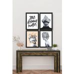 Artavessa 4 Parça Çerçeve Görünümlü Mdf Tablo Seti ART4CRVDK77, 13 x 17