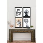 Artavessa 4 Parça Çerçeve Görünümlü Mdf Tablo Seti ART4CRVDK77, 20 x 30