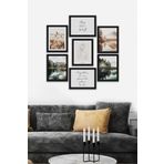 Artavessa 7 Parça Siyah Çerçeve Görünümlü Mdf Tablo Seti