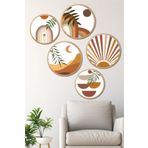 Artavessa Dekoratif Oval 5 Parça Çerçeve Görünümlü Mdf Tablo Seti ARTOVLCLLCT1