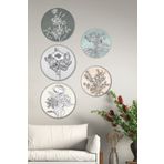 Artavessa Dekoratif Oval 5 Parça Çerçeve Görünümlü Mdf Tablo Seti ARTOVLCLLCT2