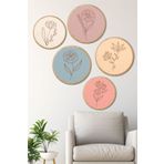Artavessa Dekoratif Oval 5 Parça Çerçeve Görünümlü Mdf Tablo Seti ARTOVLCLLCT3