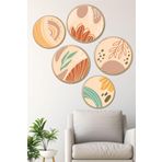 Artavessa Dekoratif Oval 5 Parça Çerçeve Görünümlü Mdf Tablo Seti ARTOVLCLLCT6