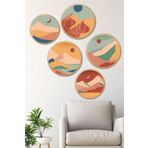 Artavessa Dekoratif Oval 5 Parça Çerçeve Görünümlü Mdf Tablo Seti ARTOVLCLLCT8